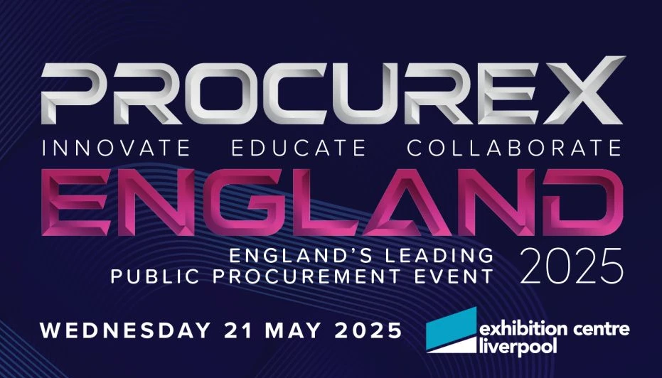 A banner advertising Procurex England 2025 at the Exhibition Centre Liverpool on the 21st of May 2025